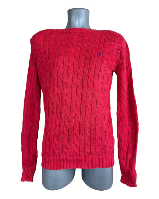 Polo Ralph Lauren Zopfmuster Pullover rot Größe M