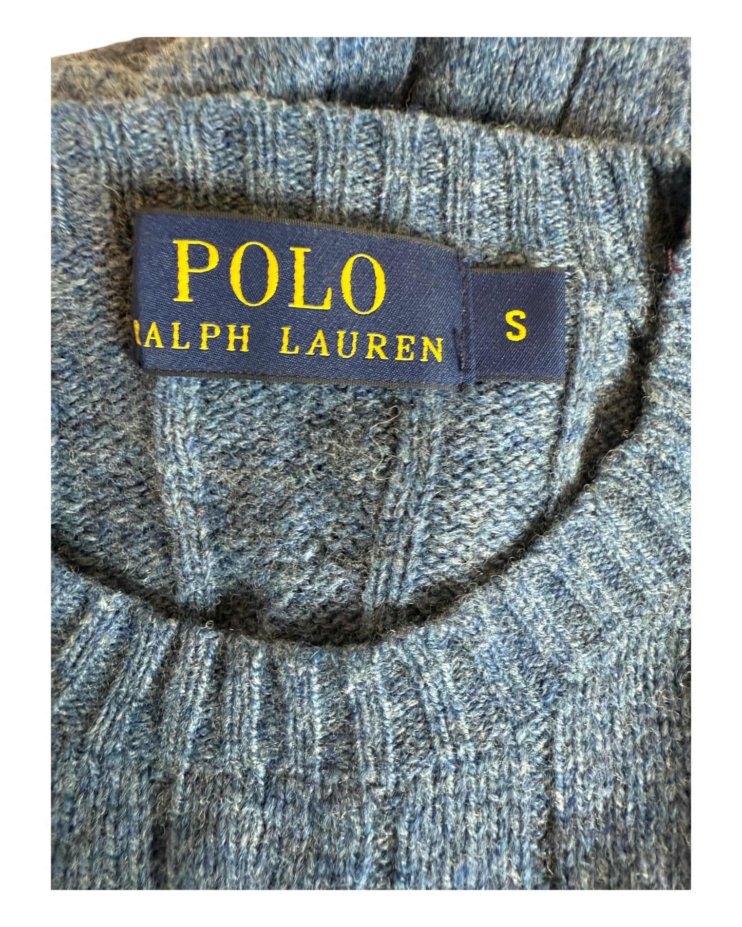 Polo Ralph Lauren Zopfmuster Pullover blau Größe S