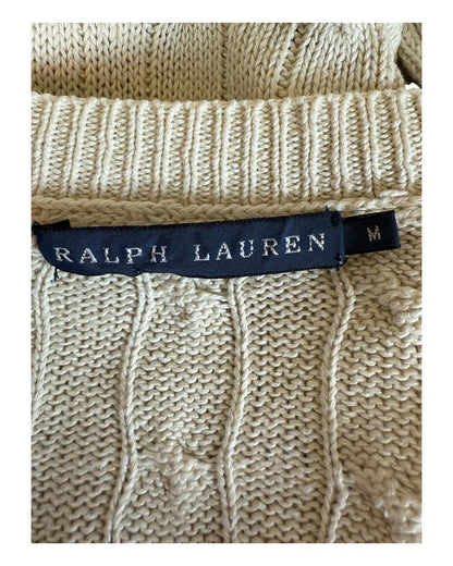 Polo Ralph Lauren Zopfmuster Pullover weiß Größe M