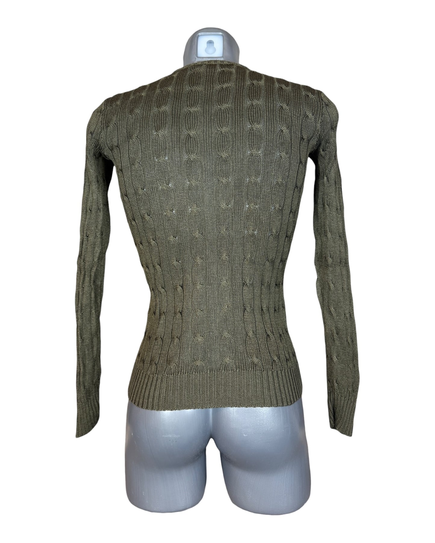 Polo Ralph Lauren Zopfmuster Pullover khaki Größe S