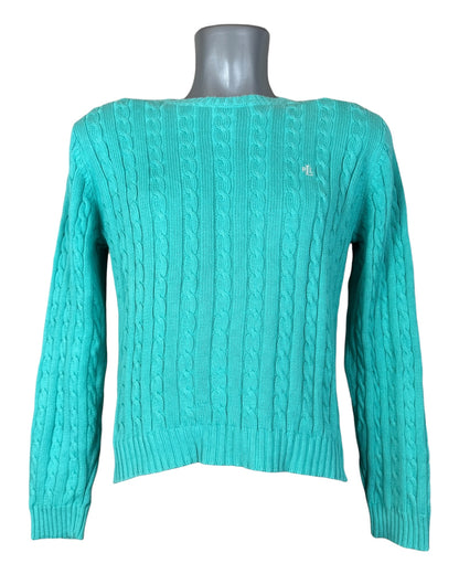 Polo Ralph Lauren Zopfmuster Pullover türkis Größe M