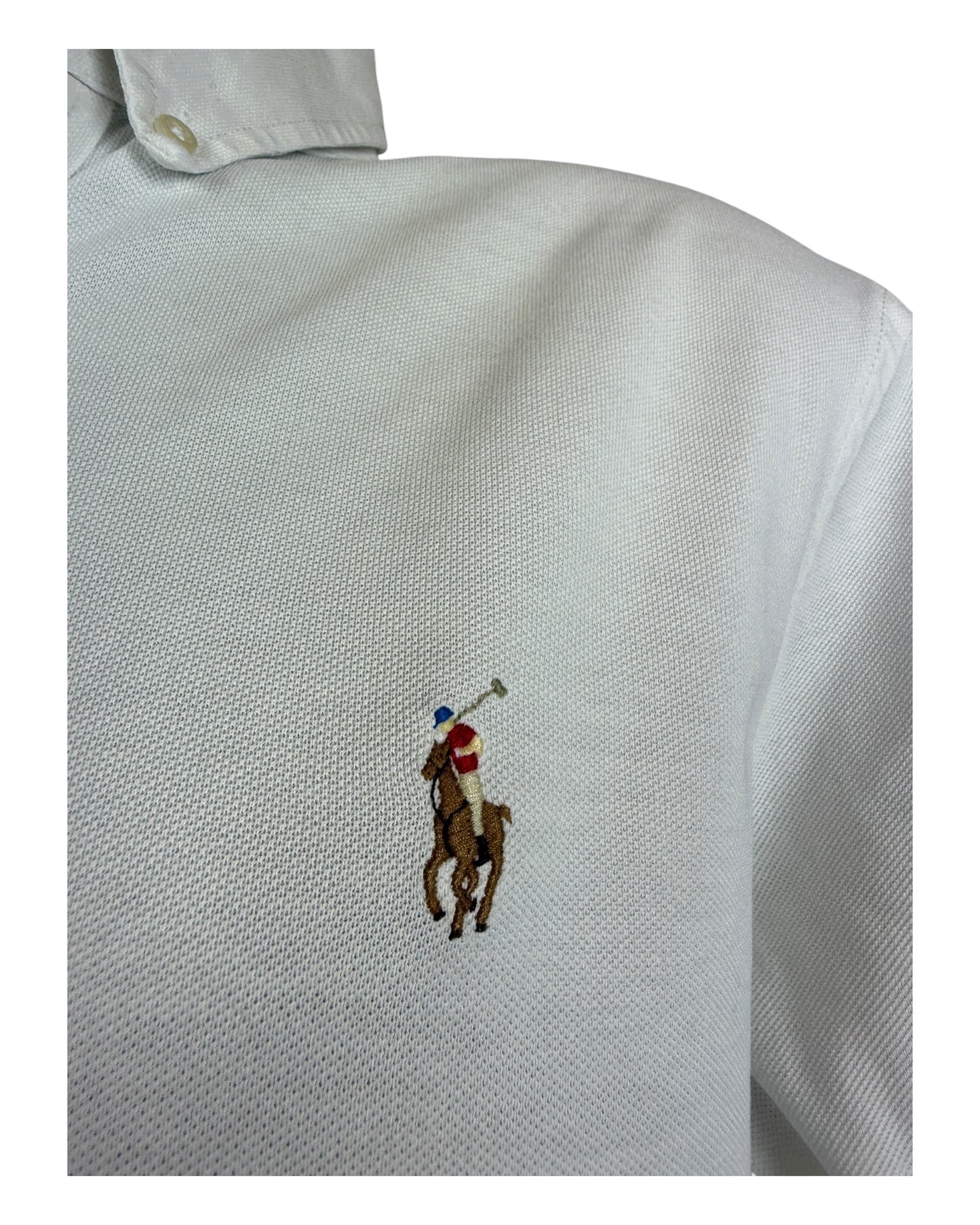 Polo Ralph Lauren Knit Oxfordhemd weiß Größe L