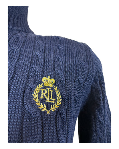 Polo Ralph Lauren Zopfmuster Strickjacke marineblau Größe S