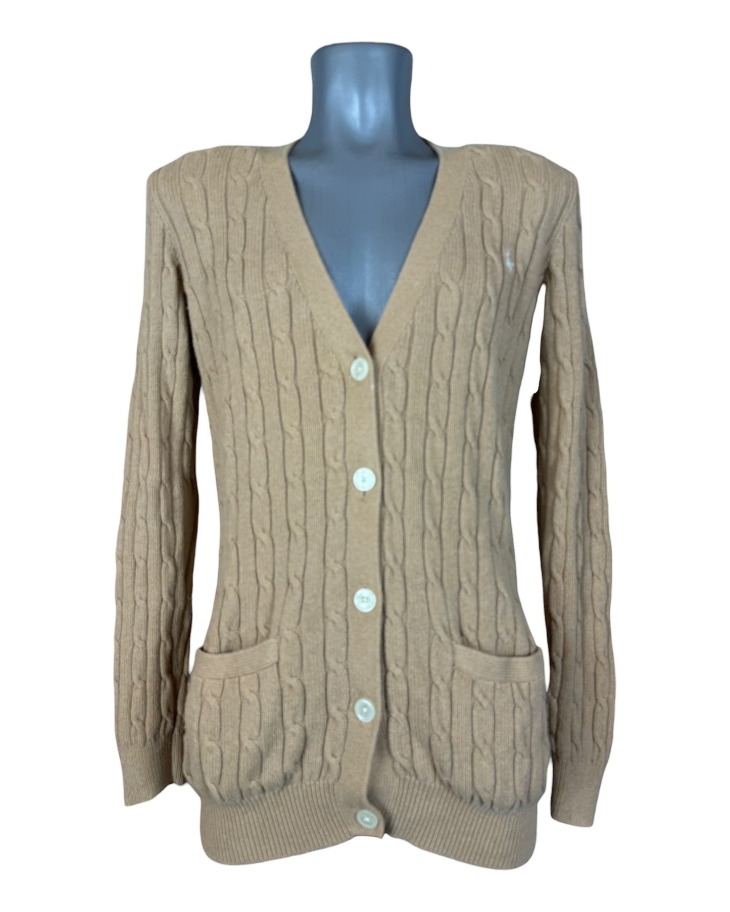 Polo Ralph Lauren Zopfmuster Cardigan beige Größe M
