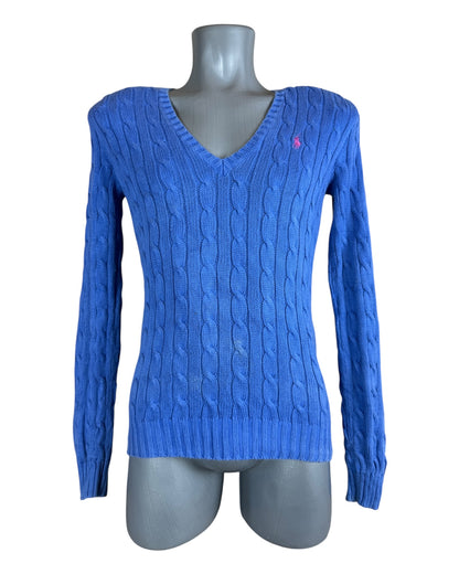 Polo Ralph Lauren Zopfmuster Pullover blau Größe S