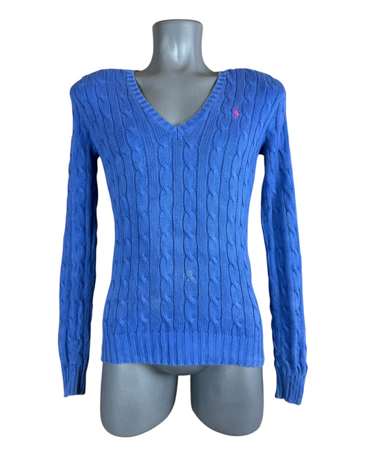 Polo Ralph Lauren Zopfmuster Pullover blau Größe S
