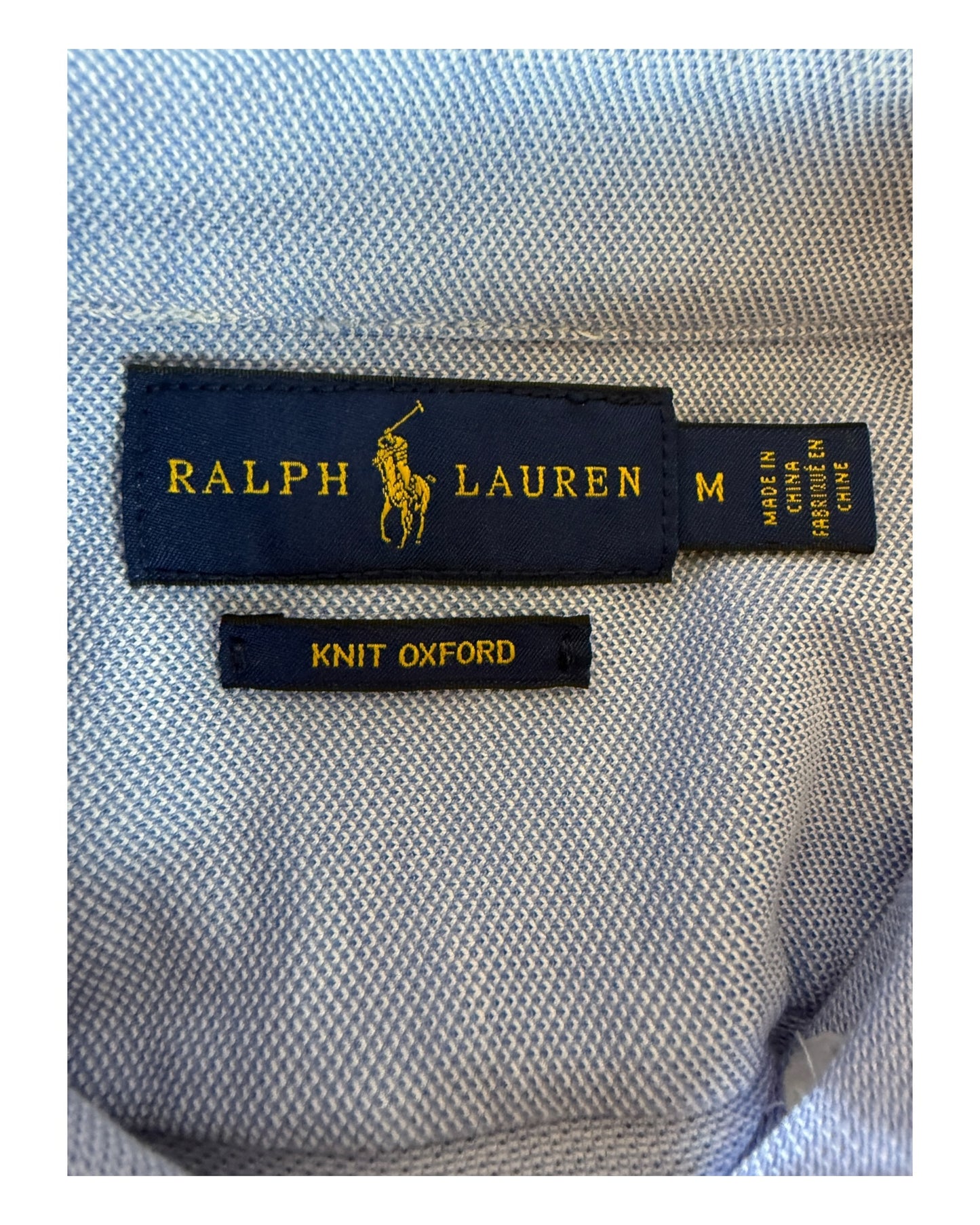 Polo Ralph Lauren Knit Oxford Bluse hellblau Größe M