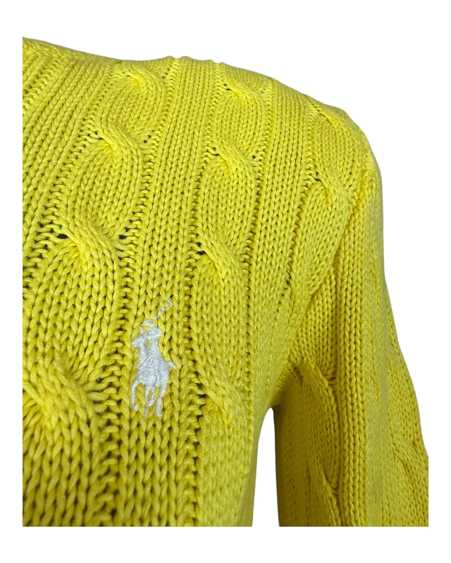 Polo Ralph Lauren Zopfmuster Pullover gelb Größe S