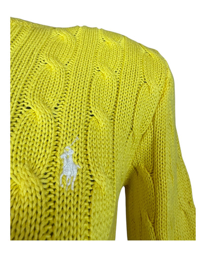 Polo Ralph Lauren Zopfmuster Pullover gelb Größe S