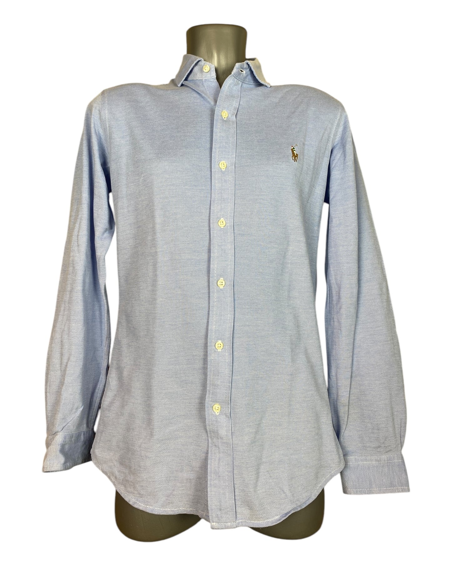 Polo Ralph Lauren Knit Oxfordhemd Bluse hellblau Größe M