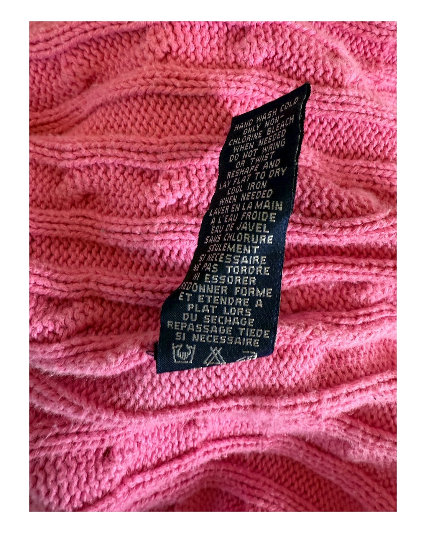 Polo Ralph Lauren Zopfmuster Pullover pink Größe L