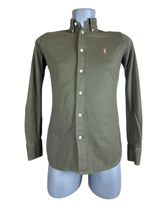 Polo Ralph Lauren Knit Oxford Bluse khaki Größe S