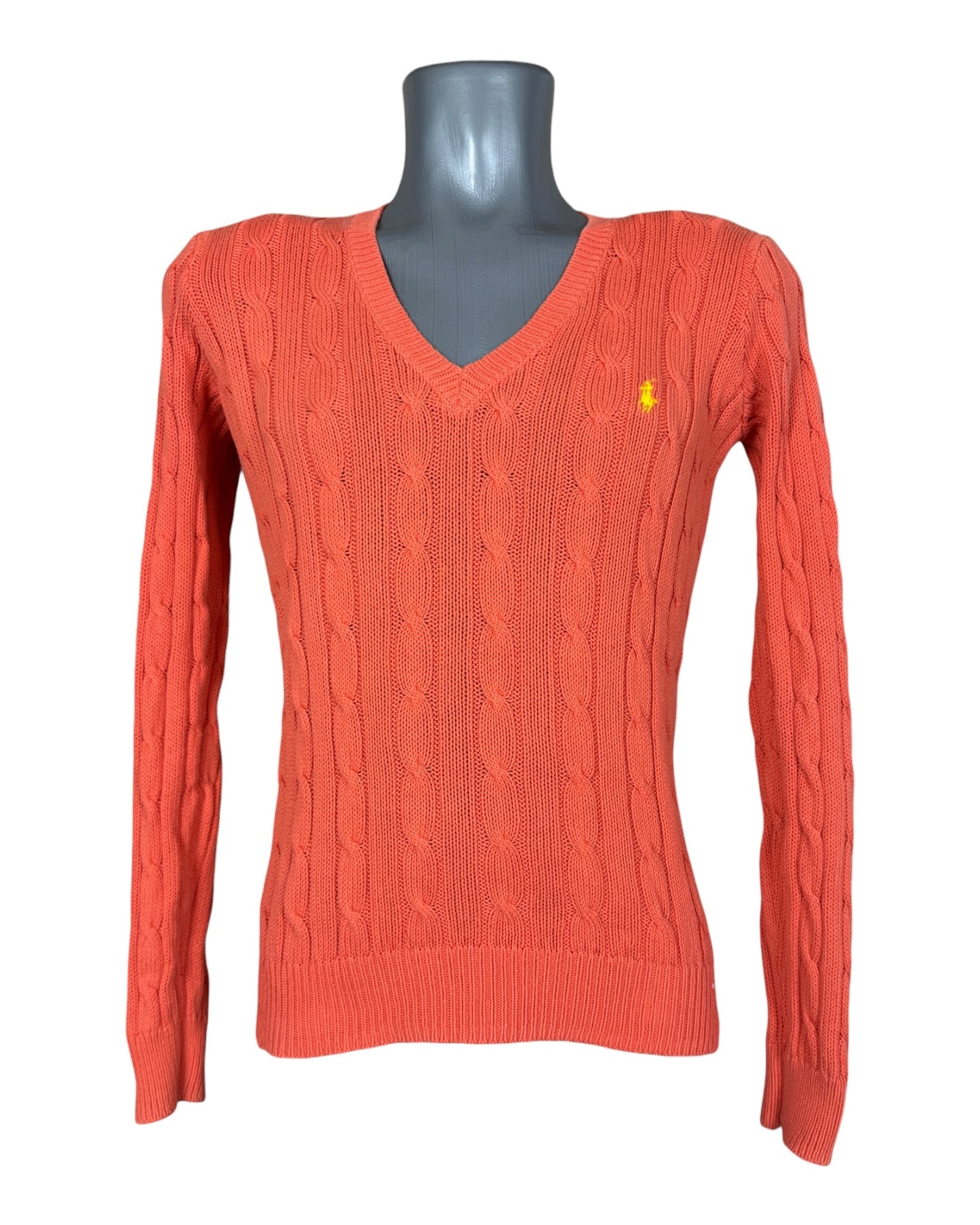 Polo Ralph Lauren Zopfmuster Pullover orange Größe M