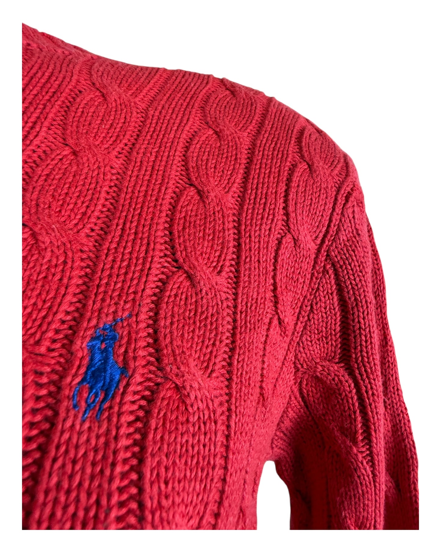 Polo Ralph Lauren Zopfmuster Pullover rot Größe M