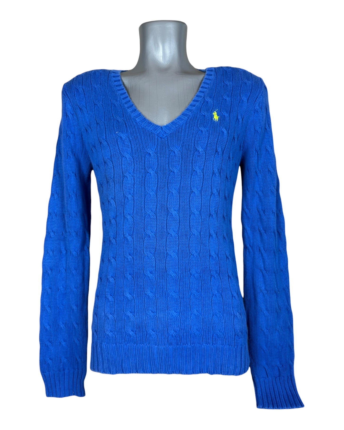 Polo Ralph Lauren Zopfmuster Pullover blau Größe M