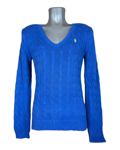 Polo Ralph Lauren Zopfmuster Pullover blau Größe M