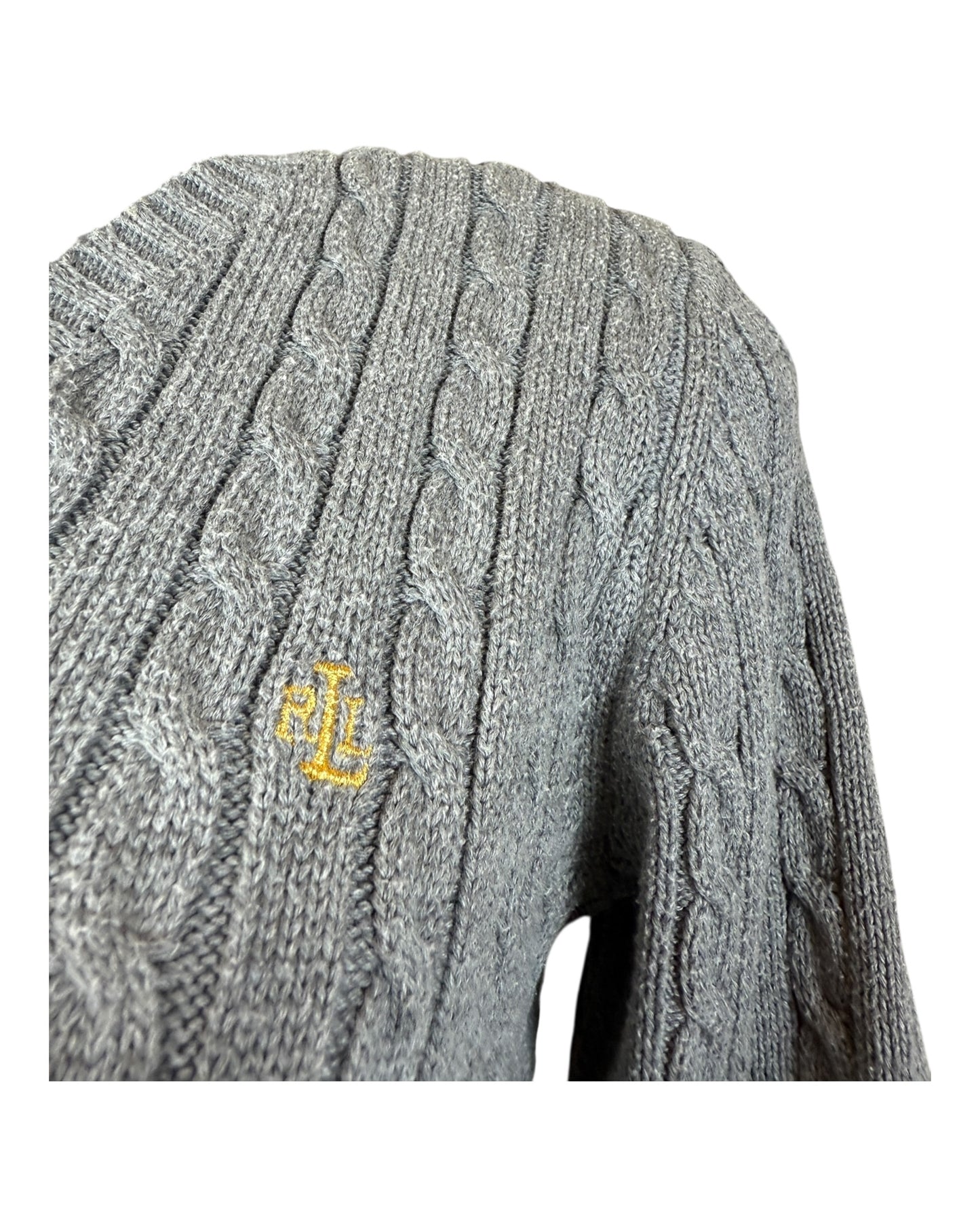 Polo Ralph Lauren Zopfmuster Pullover grau Größe M