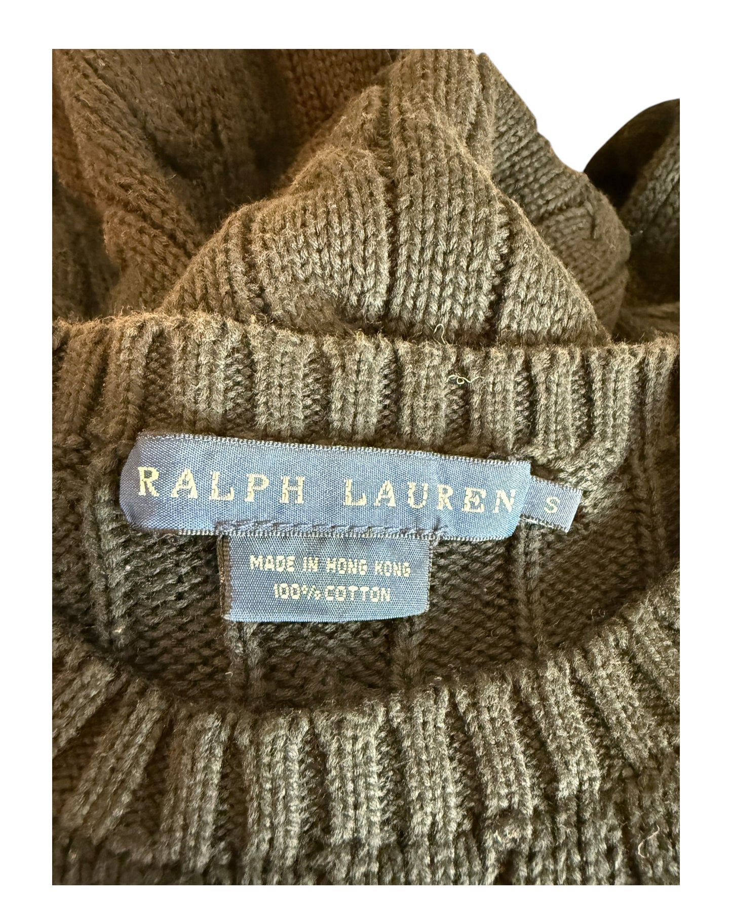 Polo Ralph Lauren Pullover Zopfmuster schwarz Größe S