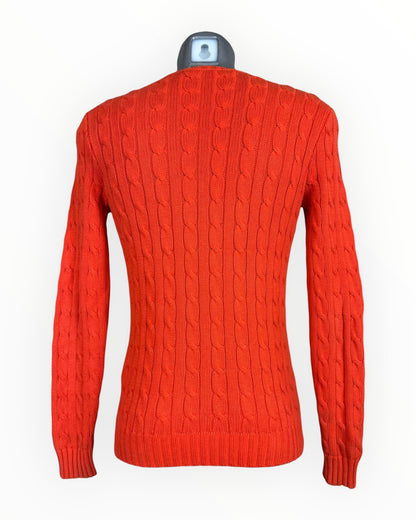 Polo Ralph Lauren Zopfmuster Pullover orange Größe S