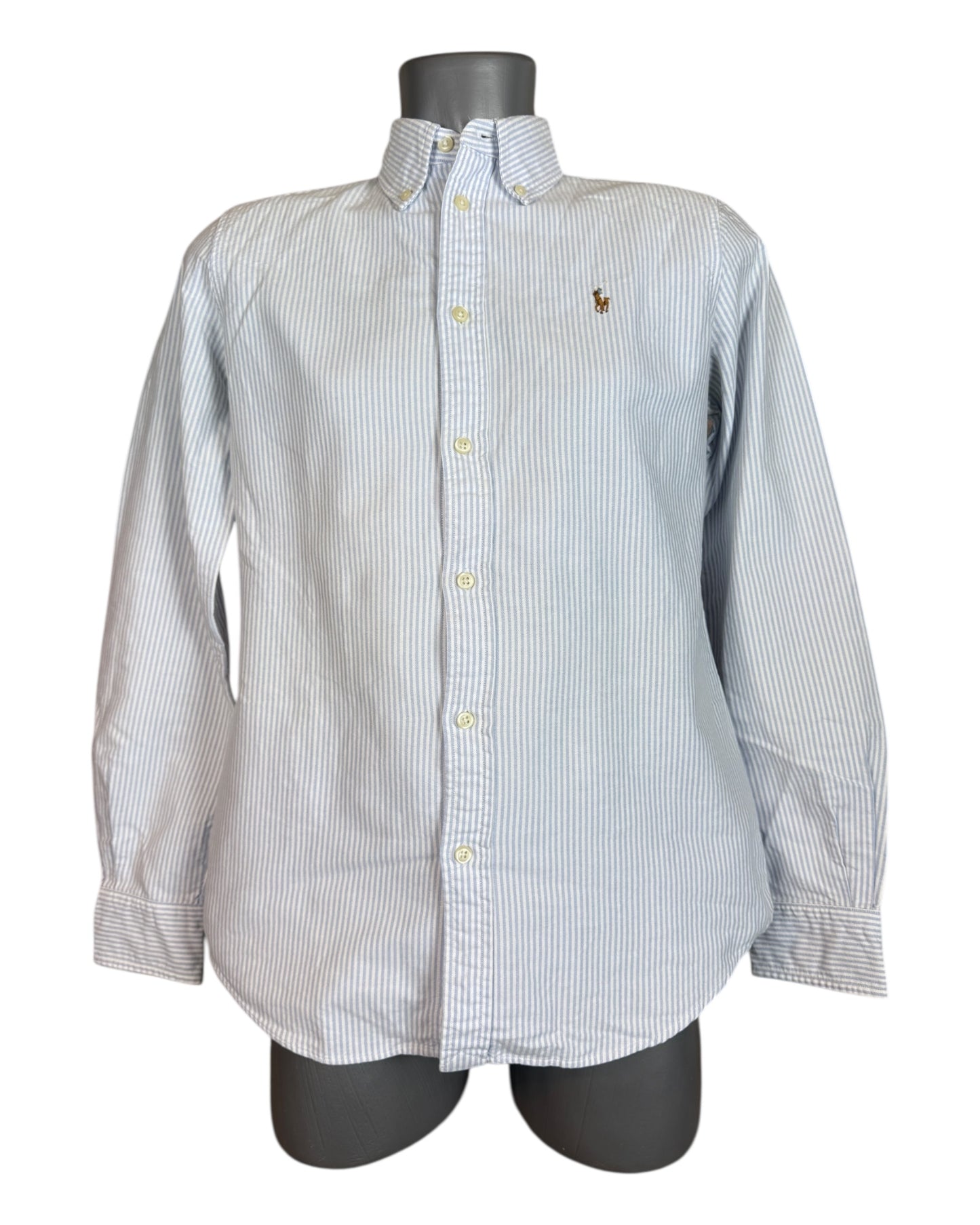 Polo Ralph Lauren Oxford Bluse hellblau weiß gestreift Größe M