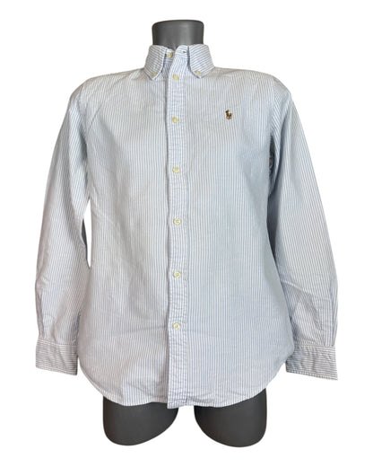 Polo Ralph Lauren Oxford Bluse hellblau weiß gestreift Größe M