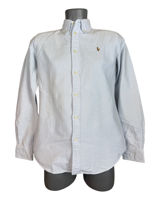 Polo Ralph Lauren Oxford Bluse hellblau weiß gestreift Größe M