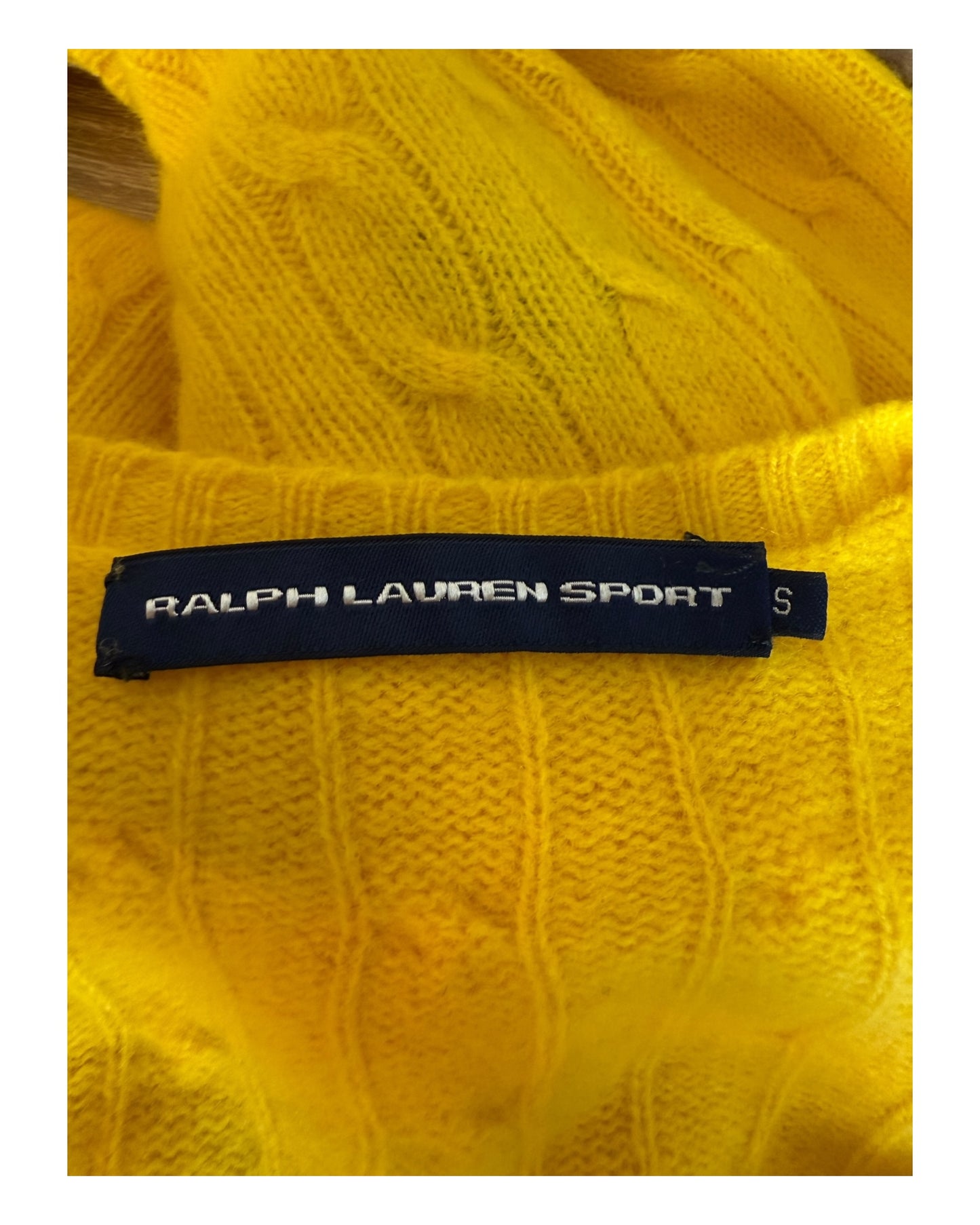 Polo Ralph Lauren Zopfmuster Pullover gelb Größe S