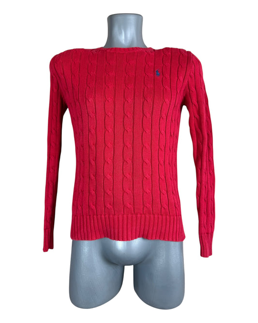 Polo Ralph Lauren Zopfmuster Pullover rot Größe S