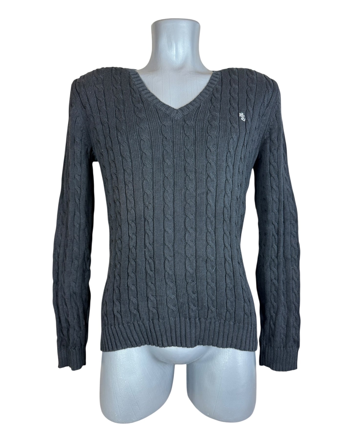Polo Ralph Lauren Zopfmuster Pullover schwarz Größe M