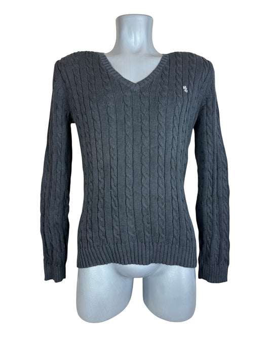 Polo Ralph Lauren Zopfmuster Pullover schwarz Größe M