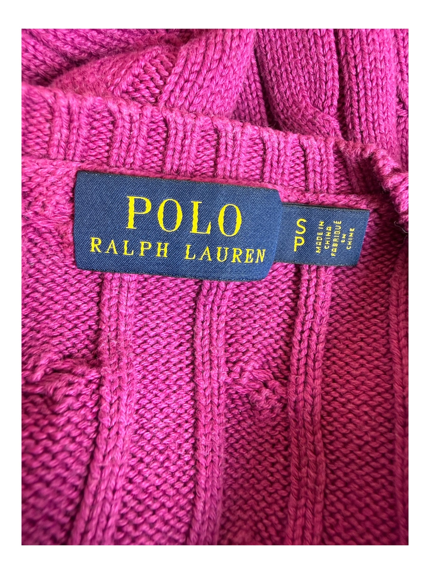 Polo Ralph Lauren Zopfmuster Pullover pink Größe S