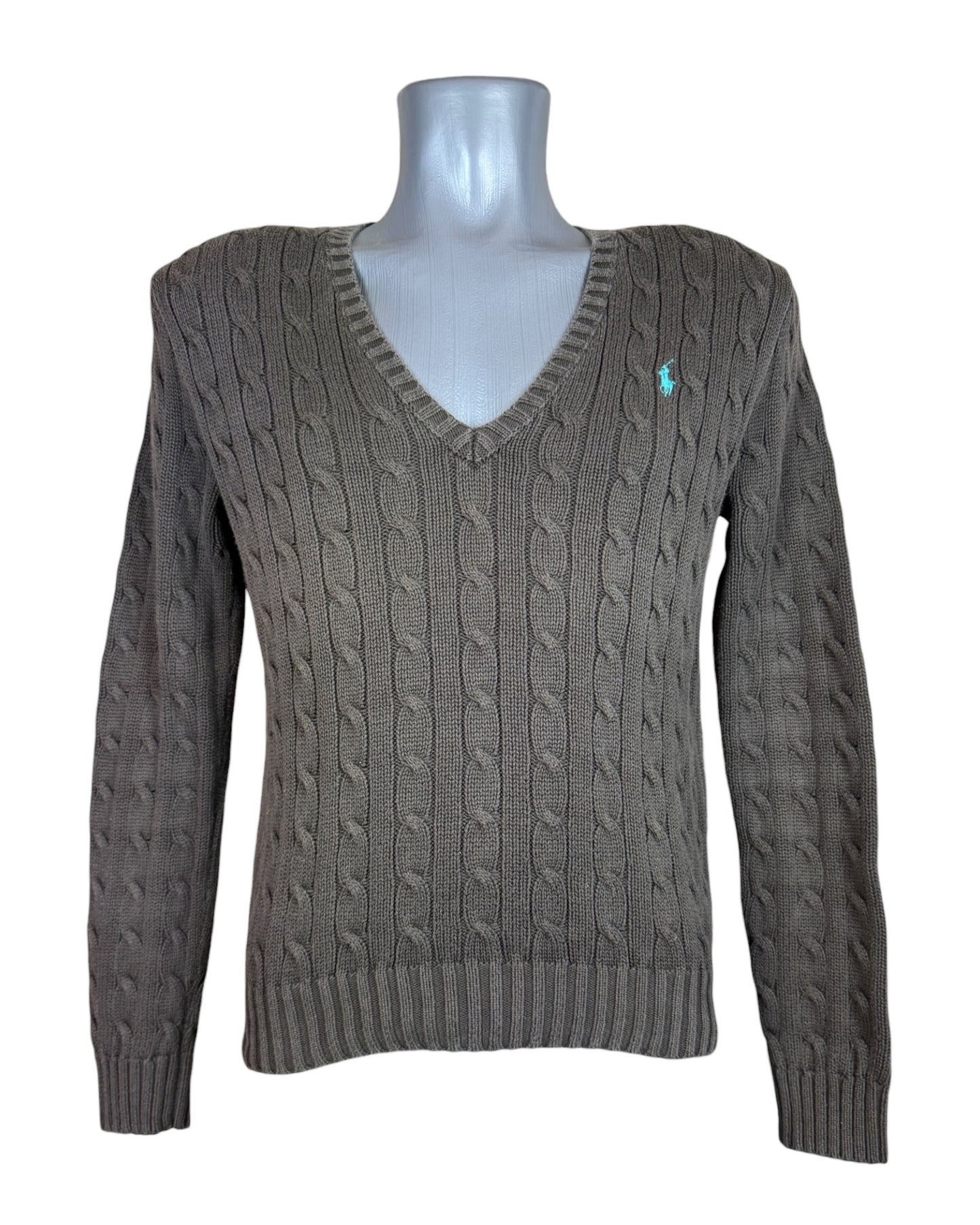 Polo Ralph Lauren Zopfmuster Pullover braun Größe L