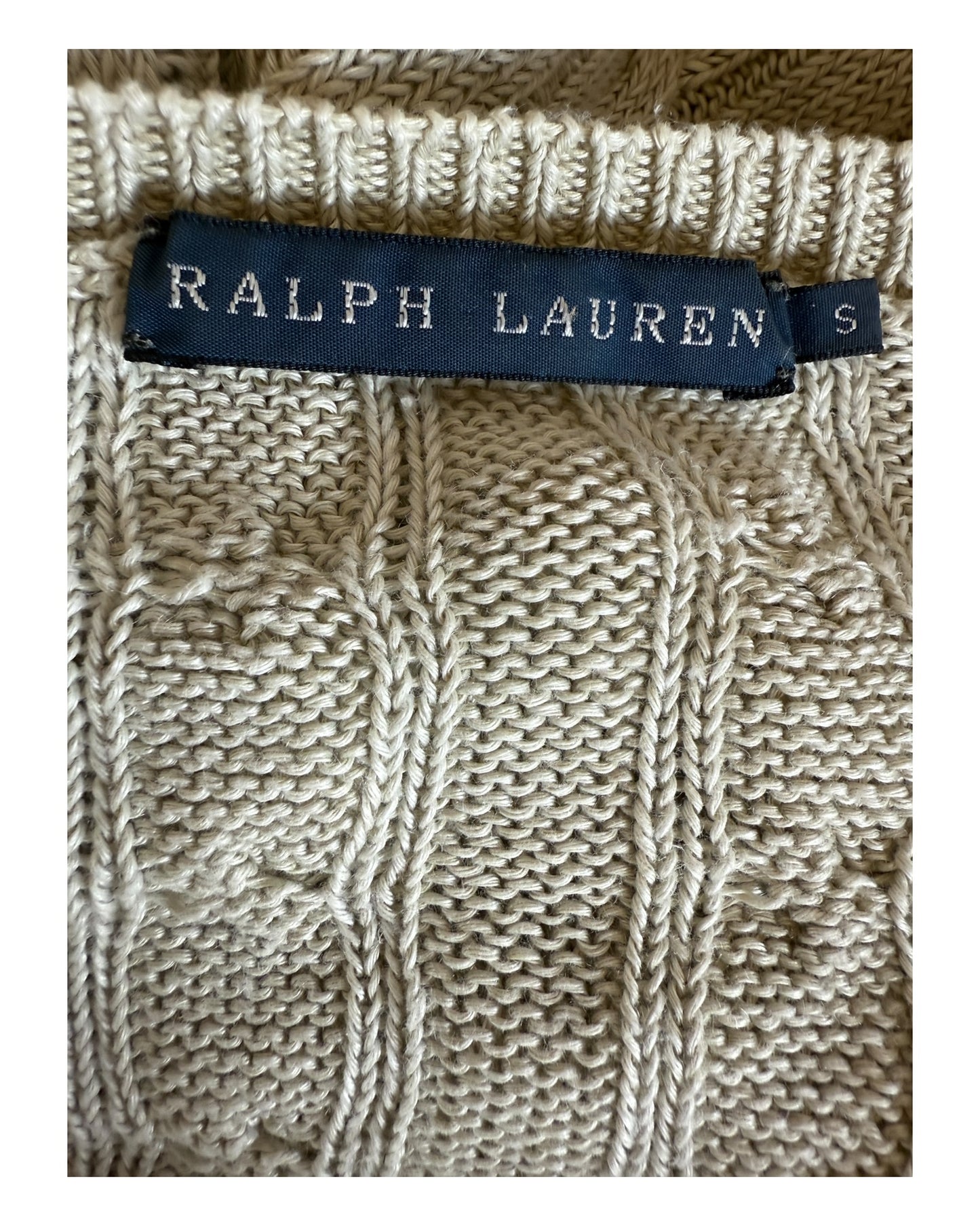 Polo Ralph Lauren Zopfmuster Pullover beige Größe S