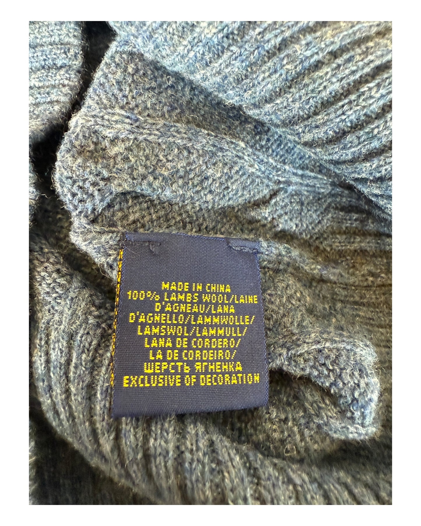 Polo Ralph Lauren Zopfmuster Pullover blau Größe S