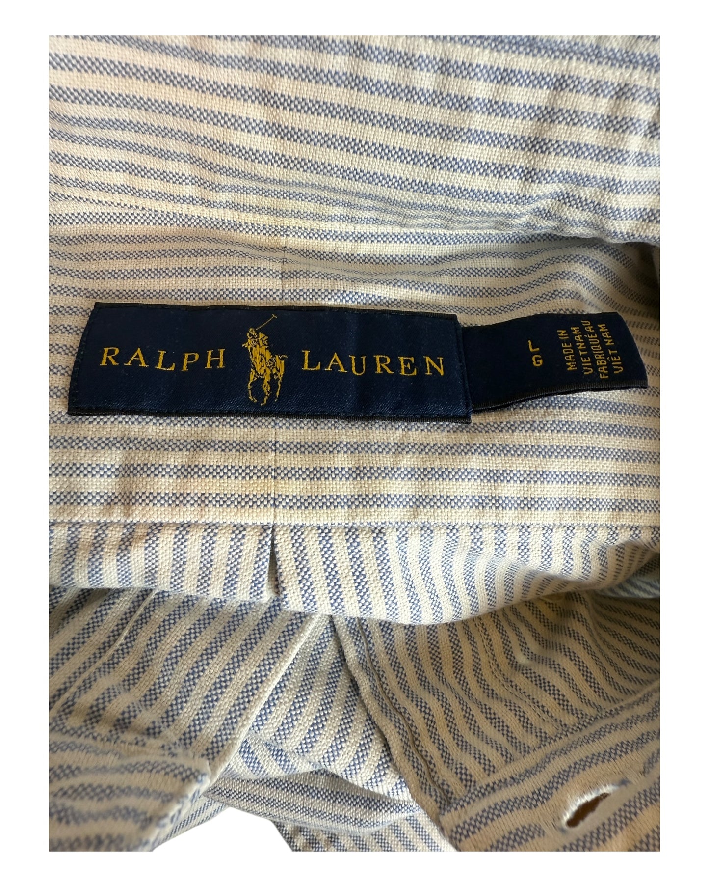 Polo Ralph Lauren Oxfordhemd hellblau weiß gestreift Größe L