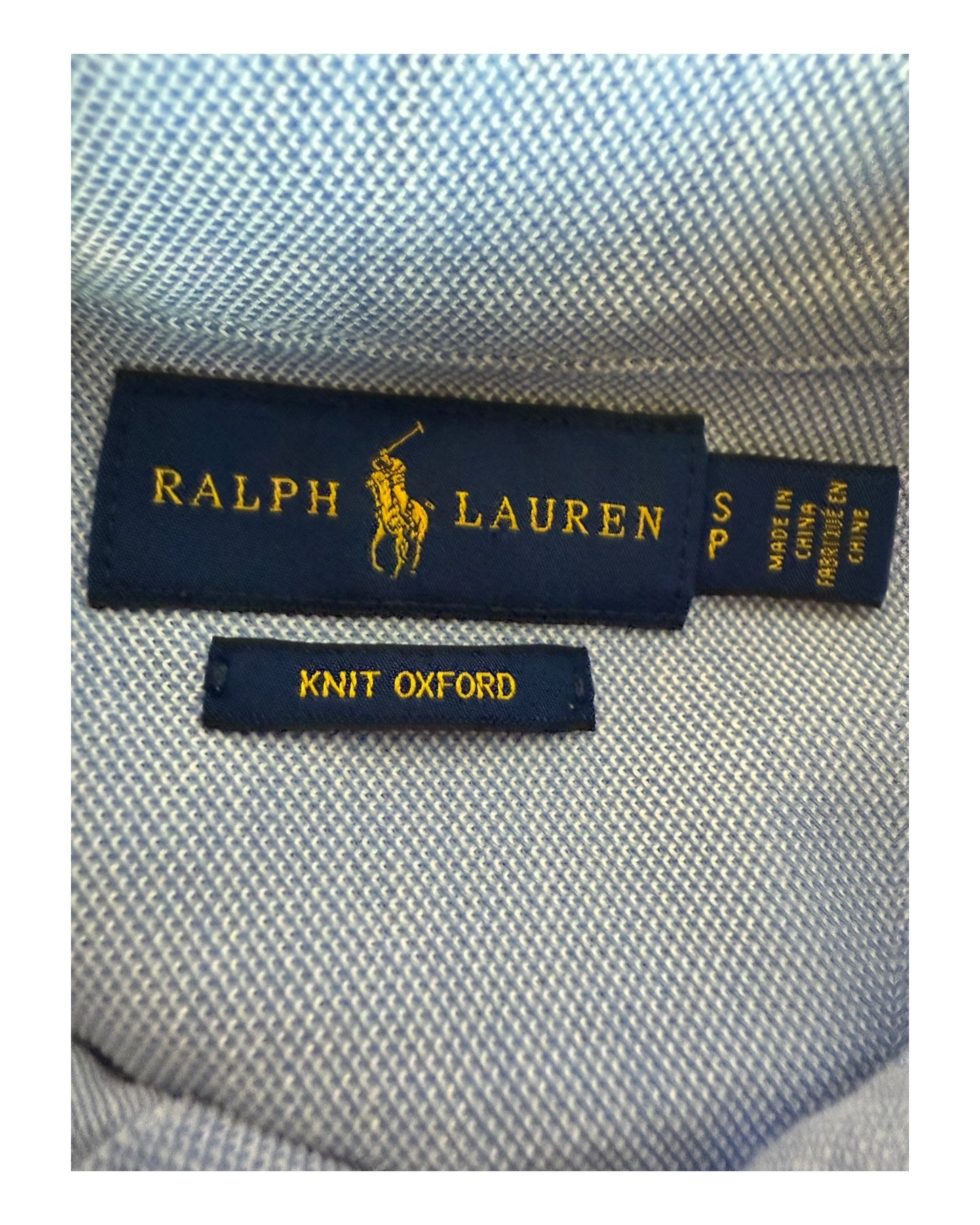 Polo Ralph Lauren Knit Oxford Bluse hellblau Größe S