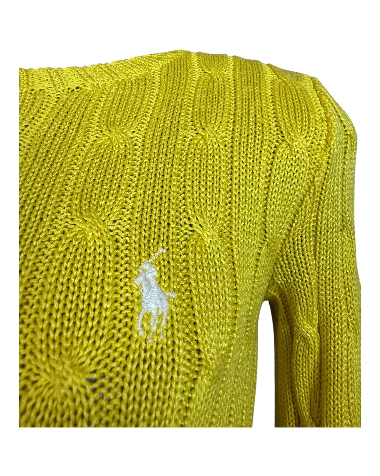 Polo Ralph Lauren Zopfmuster Pullover gelb Größe S