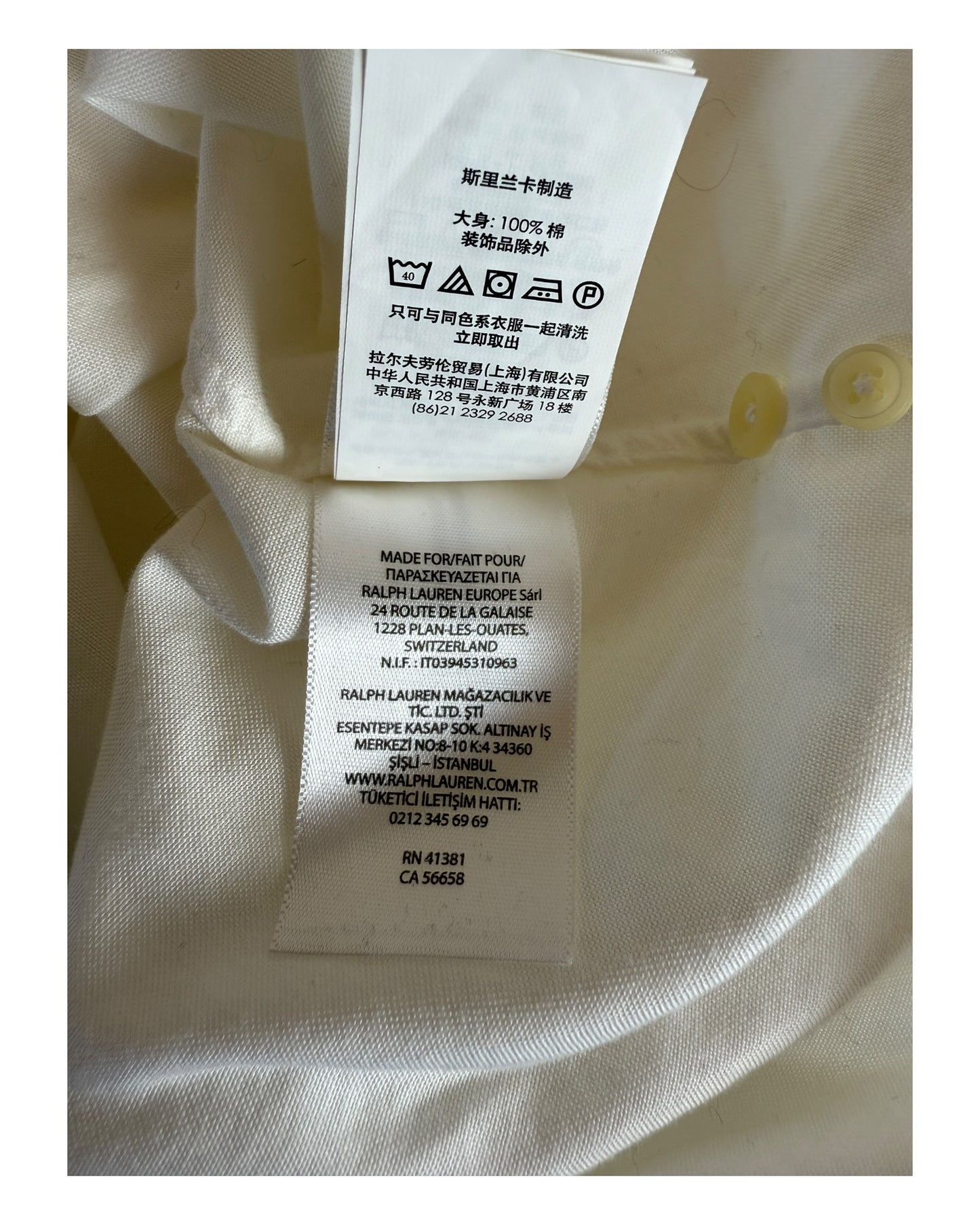 Polo Ralph Lauren Oxford Bluse weiß Größe M