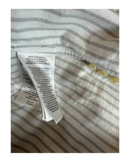 Polo Ralph Lauren Oxford Bluse grau weiß gestreift Größe L