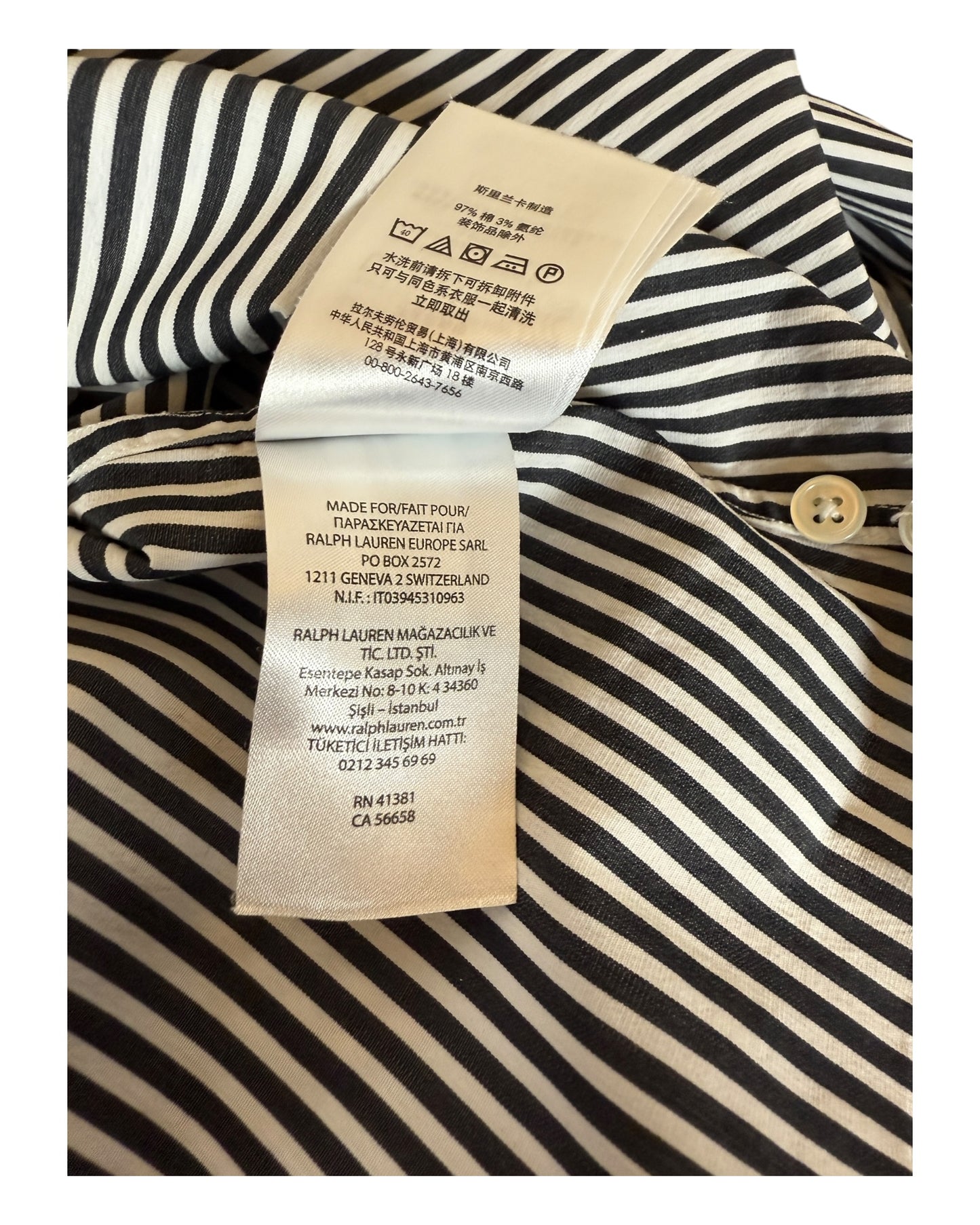 Polo Ralph Lauren Bluse schwarz weiß gestreift Größe M