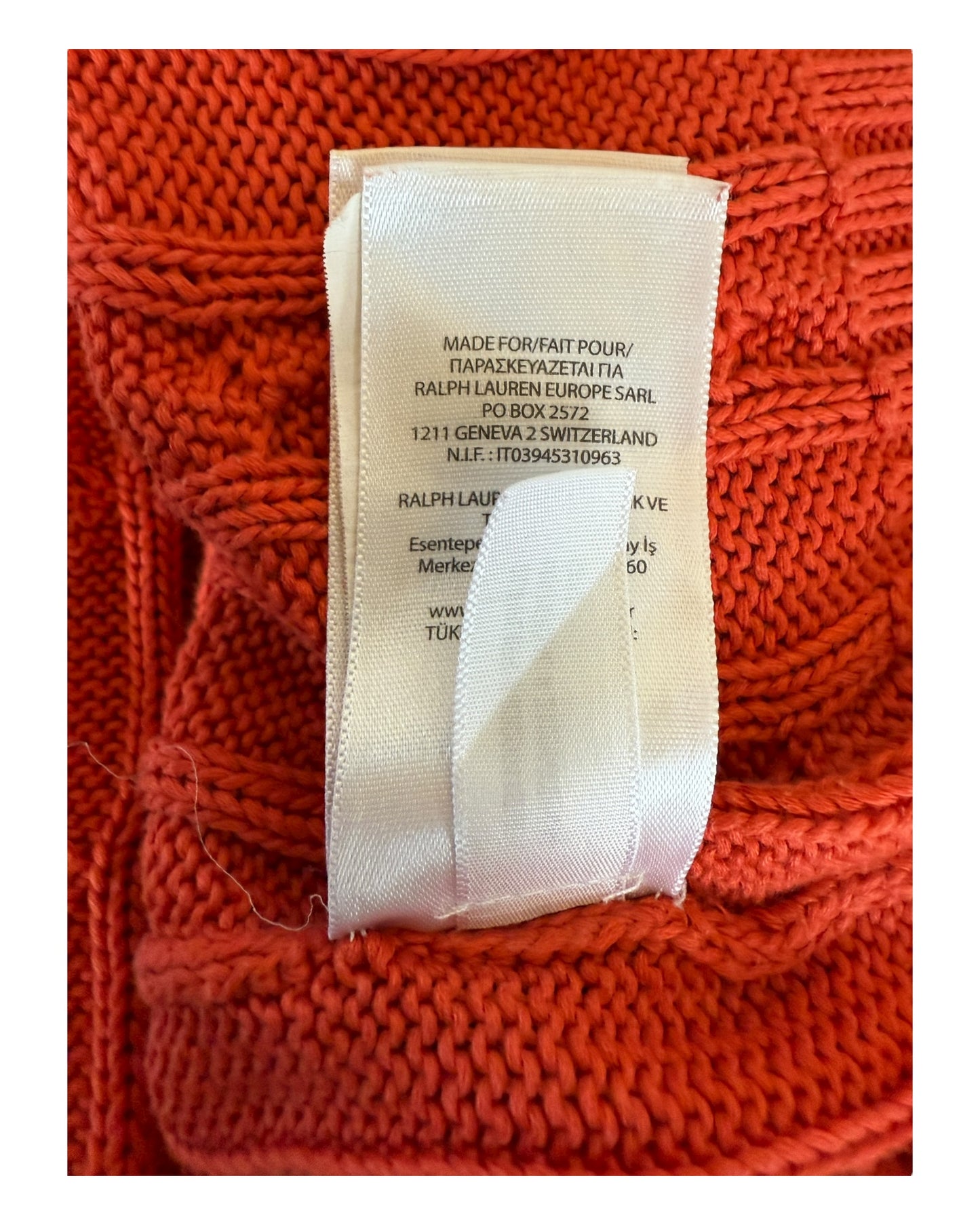 Polo Ralph Lauren Zopfmuster Pullover rot Größe S