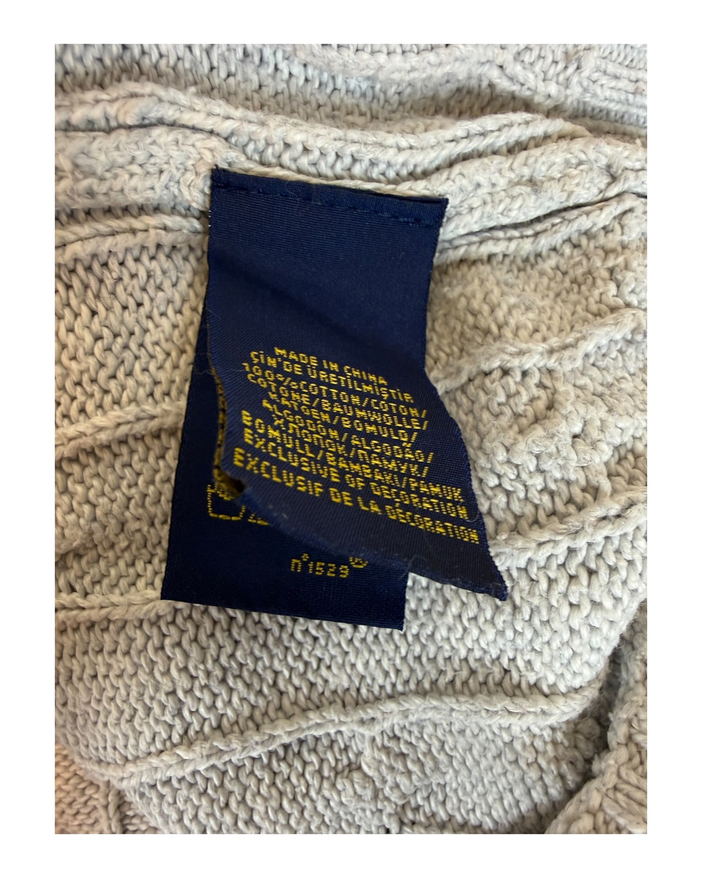Polo Ralph Lauren Zopfmuster Pullover grau Größe M