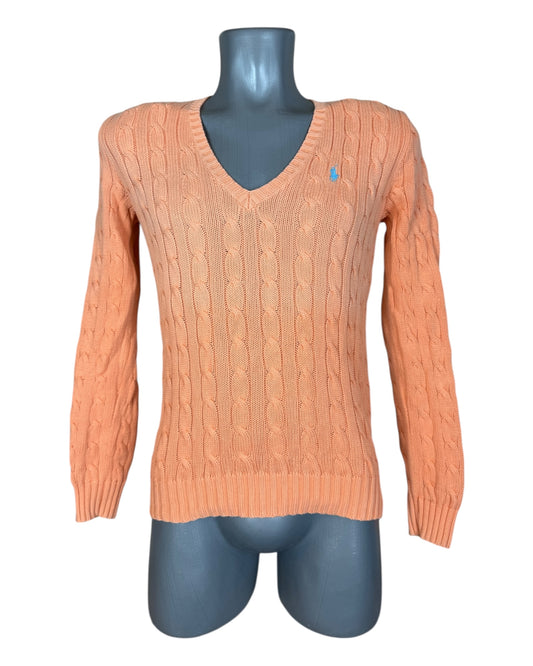 Polo Ralph Lauren Zopfmuster Pullover orange Größe M