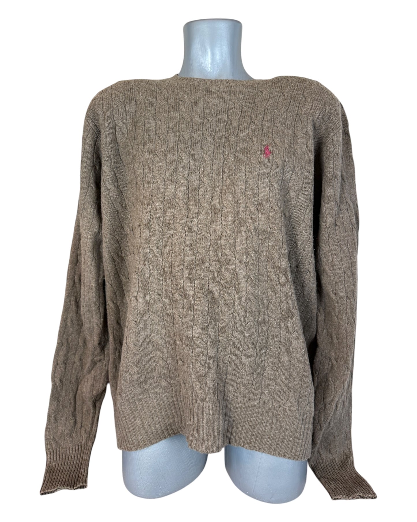 Polo by Ralph Lauren Zopfmuster Pullover braun Größe L