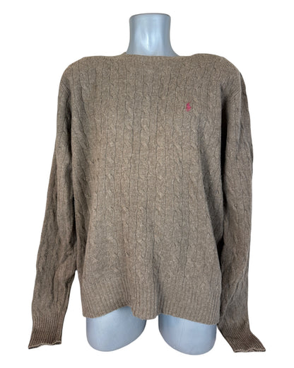 Polo by Ralph Lauren Zopfmuster Pullover braun Größe L