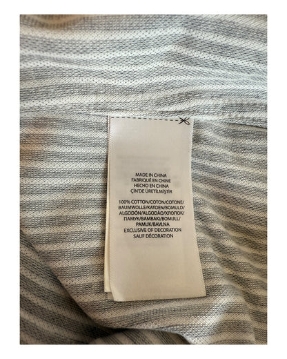 Polo Ralph Lauren Knit Oxford Bluse grau weiß gestreift Größe L