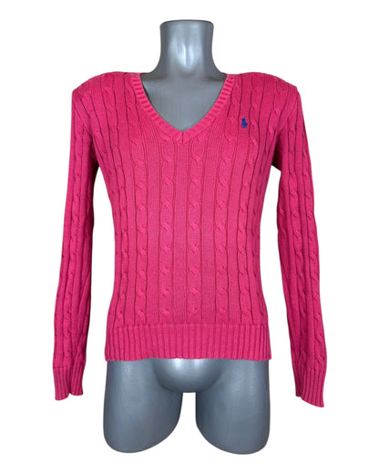 Polo Ralph Lauren Zopfmuster Pullover pink Größe M