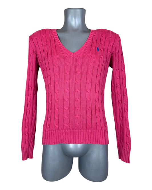 Polo Ralph Lauren Zopfmuster Pullover pink Größe M