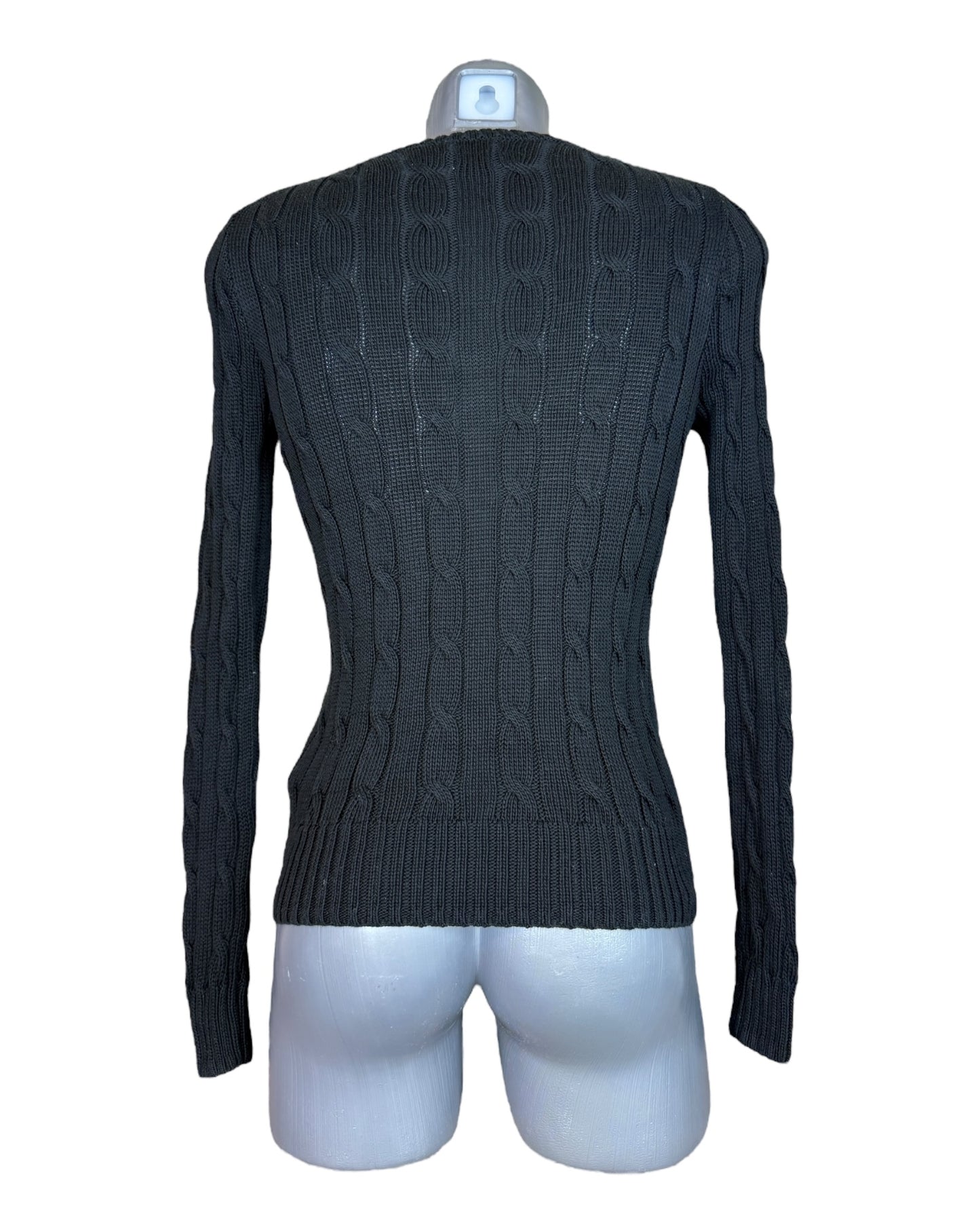 Polo Ralph Lauren Zopfmuster Pullover schwarz Größe S