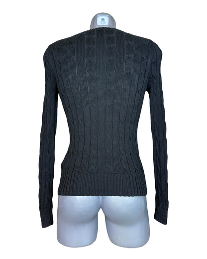 Polo Ralph Lauren Zopfmuster Pullover schwarz Größe S